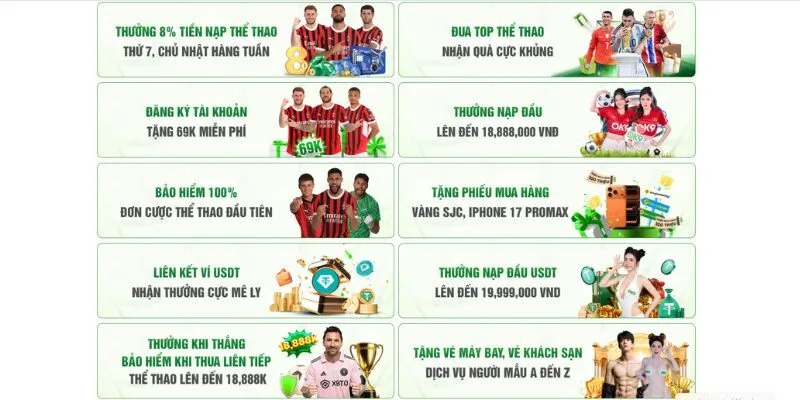 Trang chủ 35 OK9 cung cấp đa dạng khuyến mãi cho người chơi